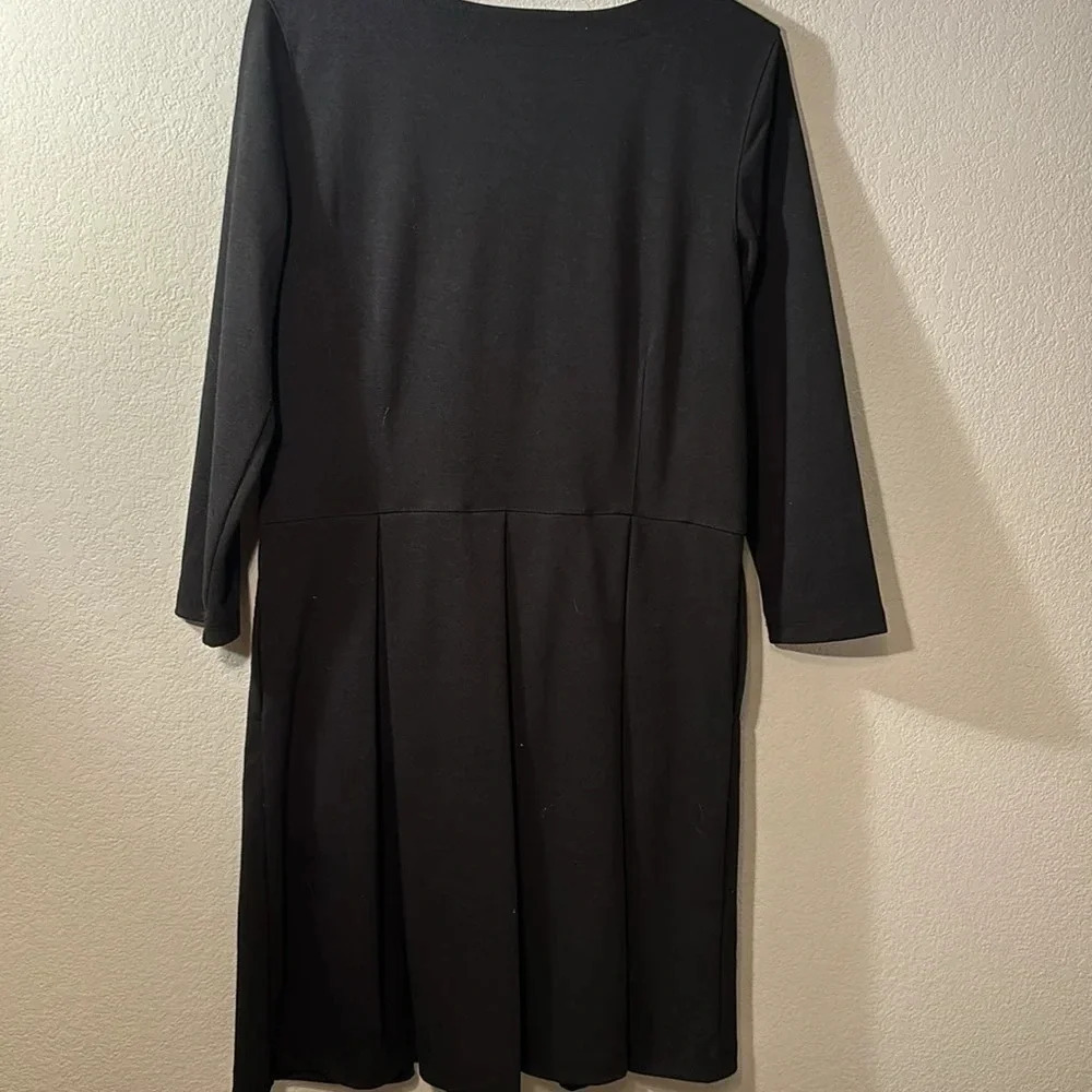 Gap PONTE FIT-AND-FLARE DRESS with Pockets Black size M - Picture 5 of 9
